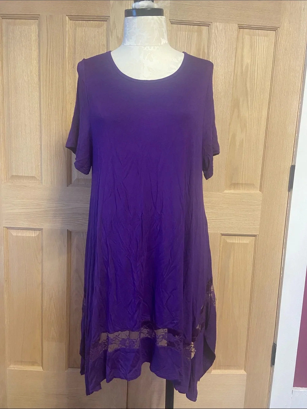 Lane Bryant Deep Purple Short Sleeve Tunic